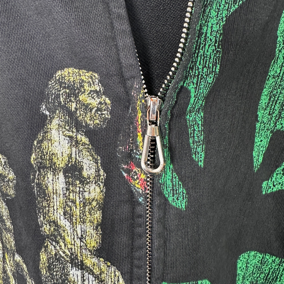 Vertabrae Montage Black Zip Up Hoodie Size L