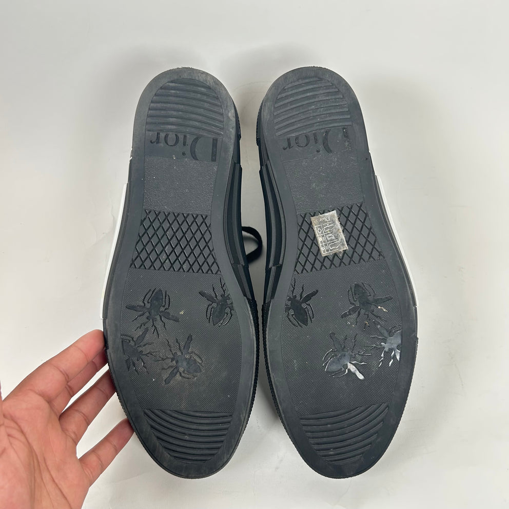 Dior B23 Black Jacquard High Top Sneaker Size 44