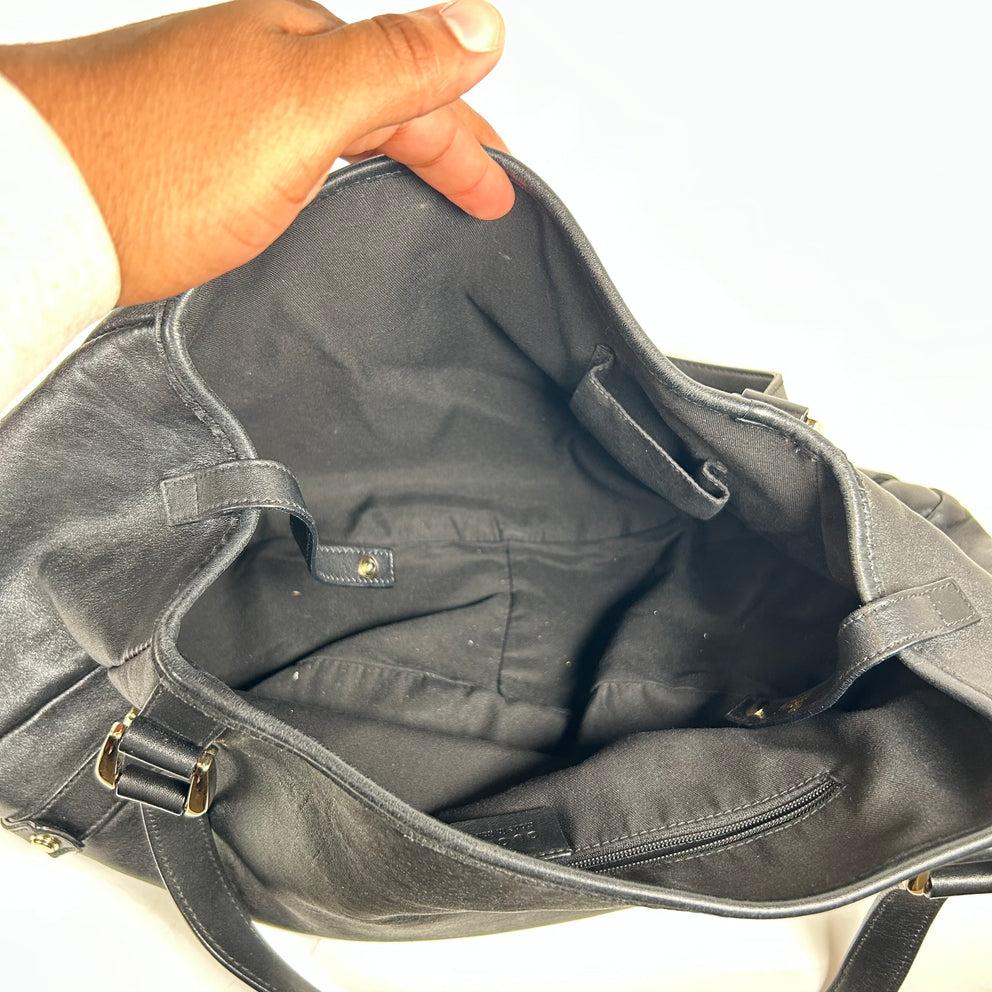 Gucci Black Abbey Calfskin Leather Bag