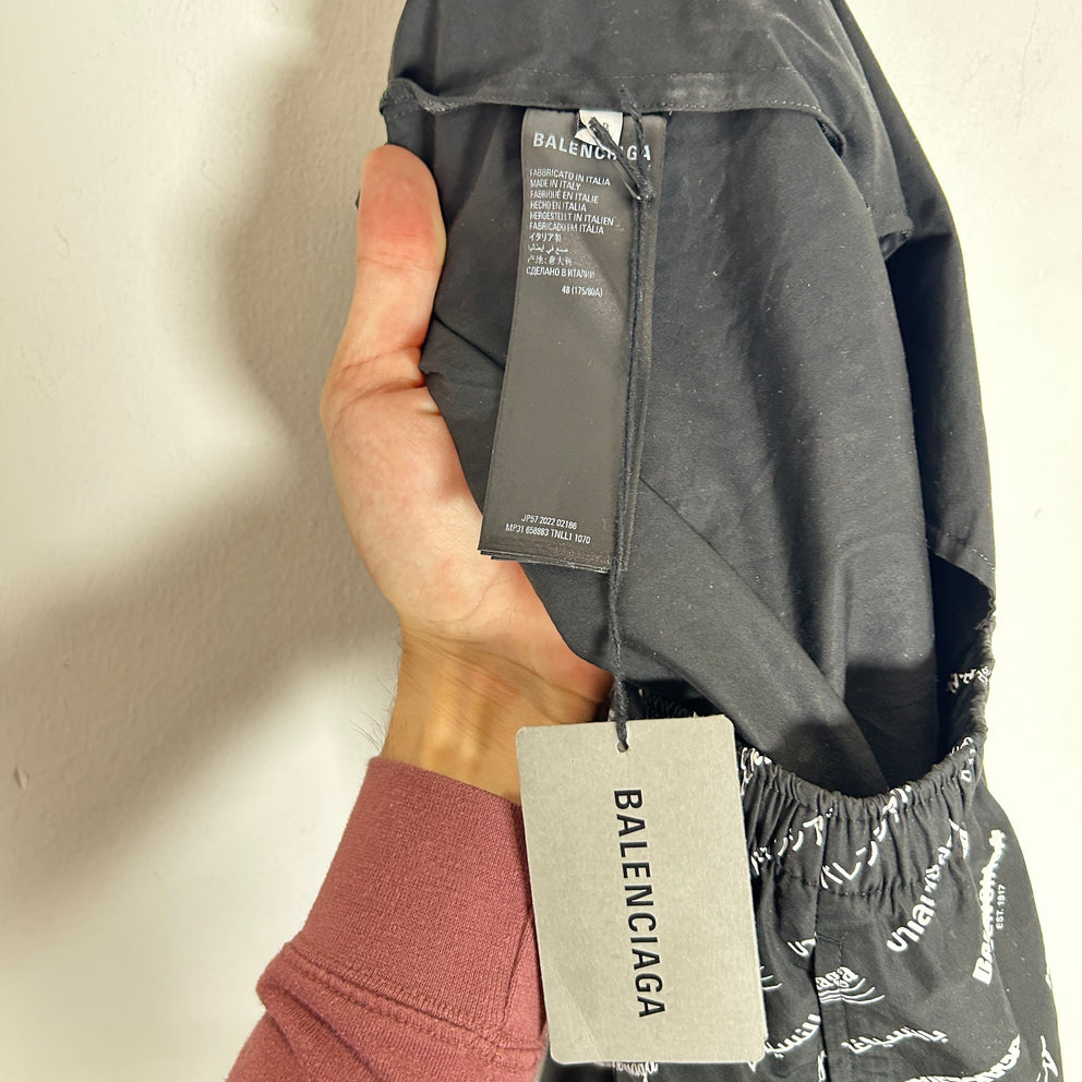 Balenciaga Multi Logo Wide Leg Track pants Size M