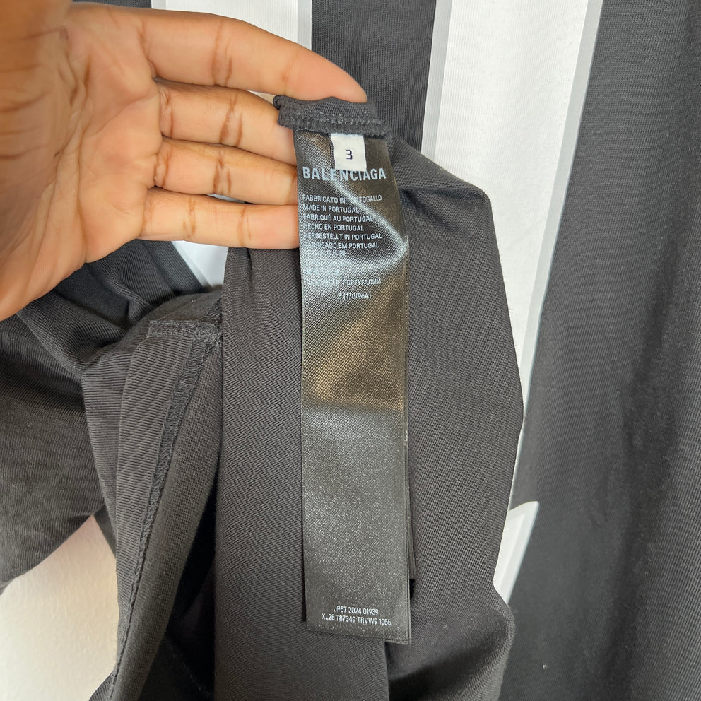 Balenciaga Grey Basketball T-shirt Size 3