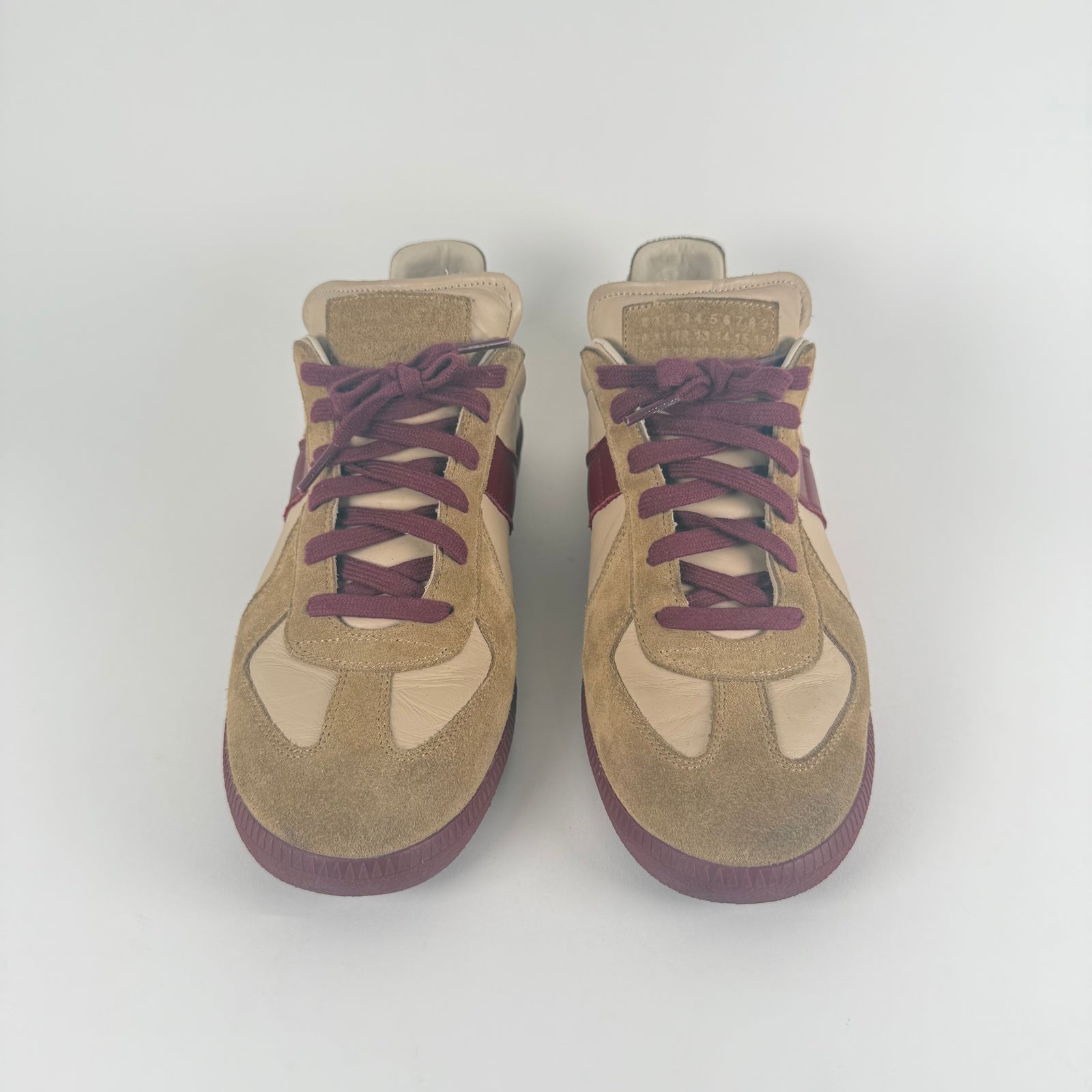 Maison Margiela Cream/Red Gat Trainer Size 9