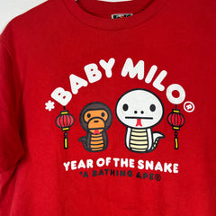 Bape Red 'Year Of The Snake' Baby Milo T-Shirt Size M