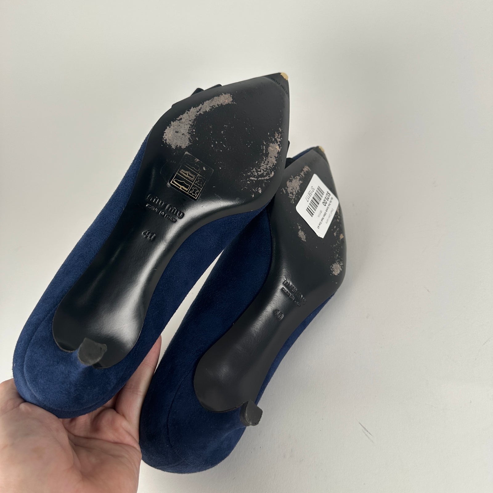Miu Miu Bue Suede Kitten Heel Size 40