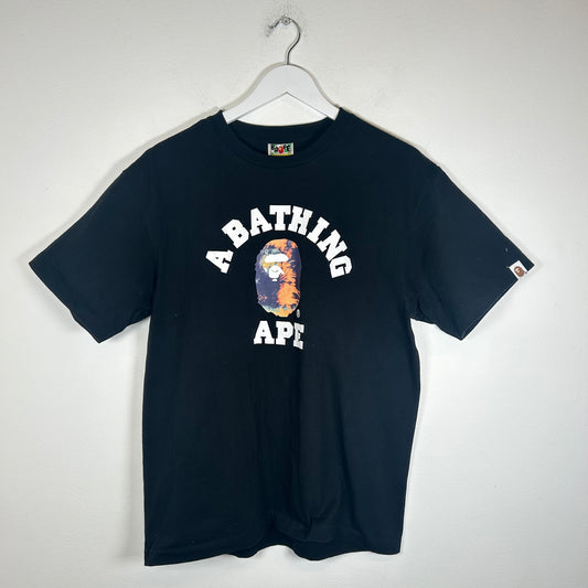 Bape Black/Tye Dye Ape Head Tee Size L