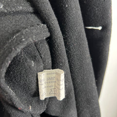 Dolce Gabbana Black Wool Trench Coat Size XL