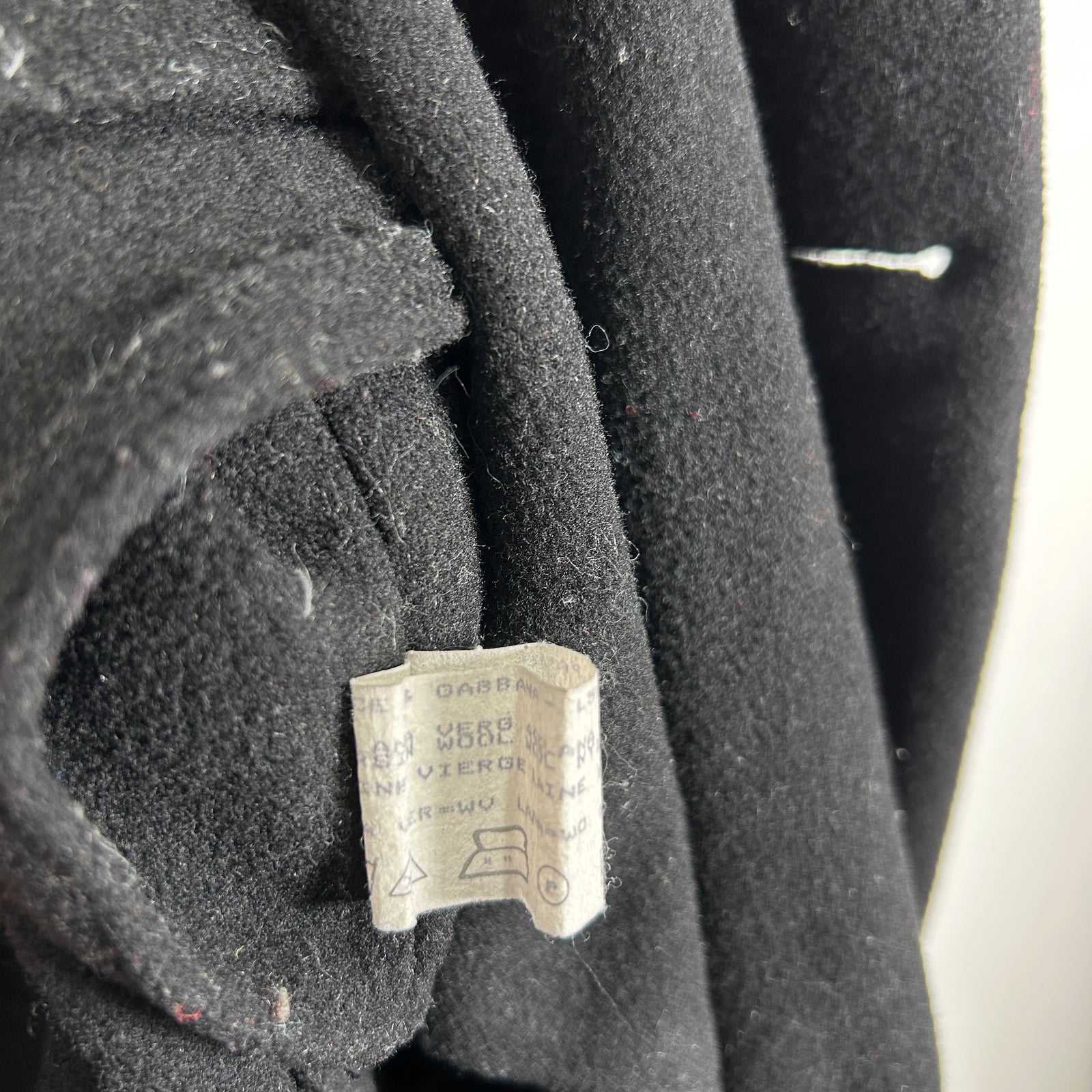 Dolce Gabbana Black Wool Trench Coat Size XL