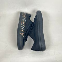 Burberry Black Canvas Larkhall Logo Sneaker Size 37.5
