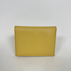 Prada Yellow Leather Compact Wallet