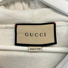 Gucci Cream Interlocking G Logo Striped Hoodie Size L