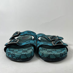 Gucci Blue Canvas Slides Size 11