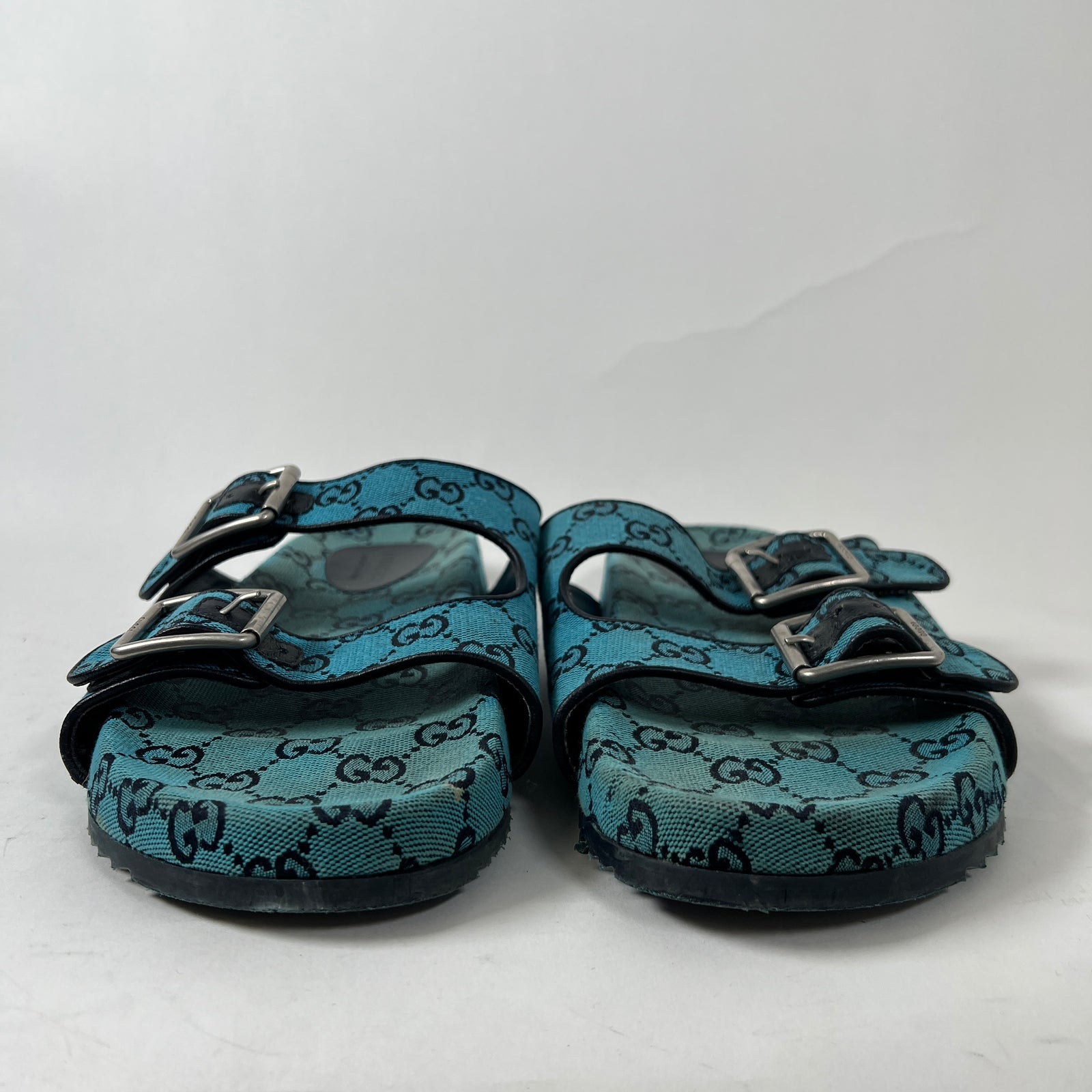 Gucci Blue Canvas Slides Size 11