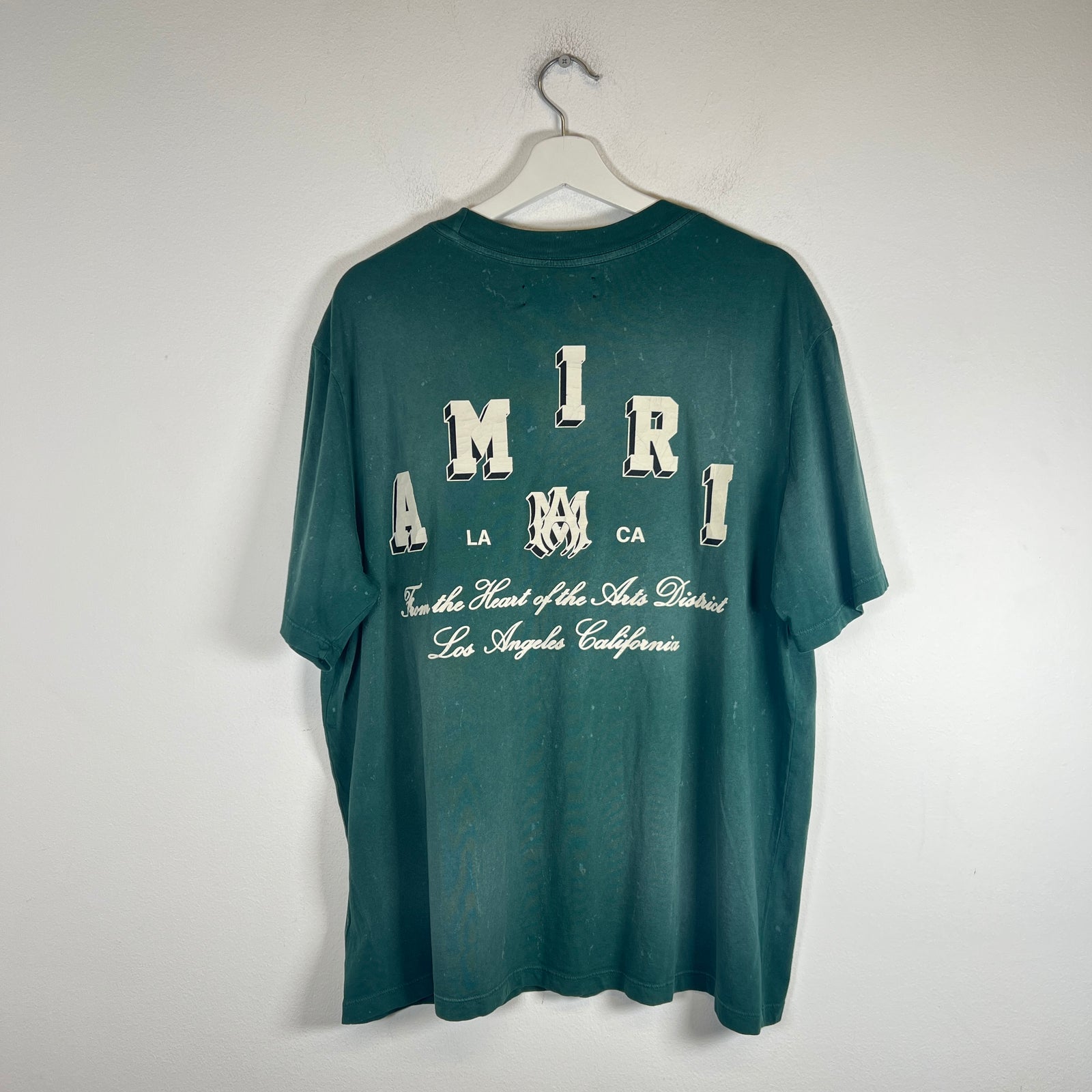 Amiri Green Vintage Collegiate Logo T-Shirt Size XL