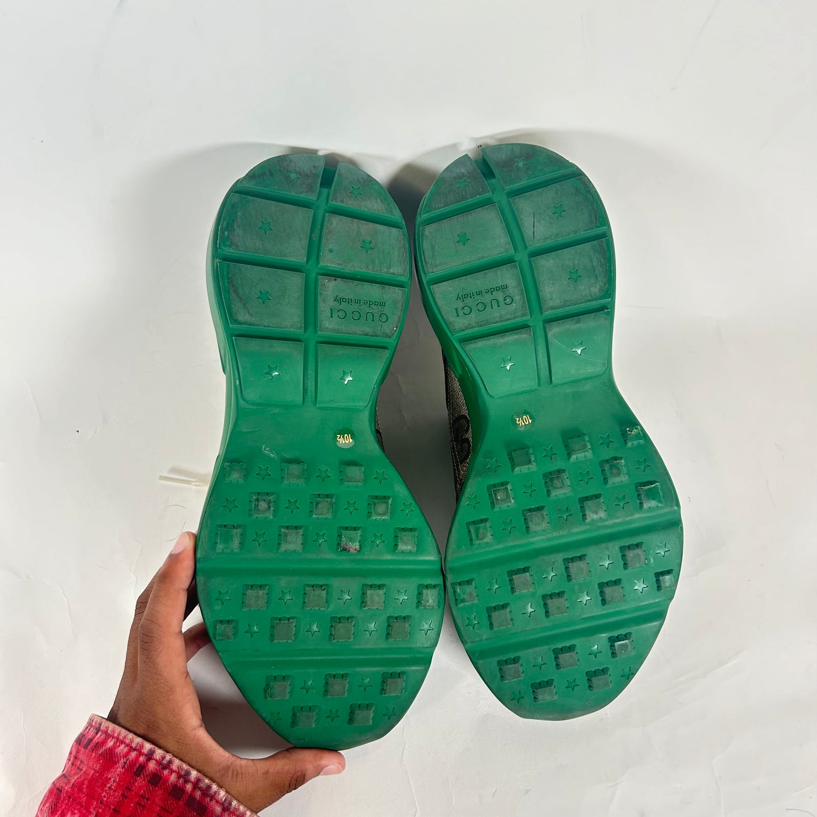 Gucci Green Jumbo GG Rhyton Sneaker Size 10.5
