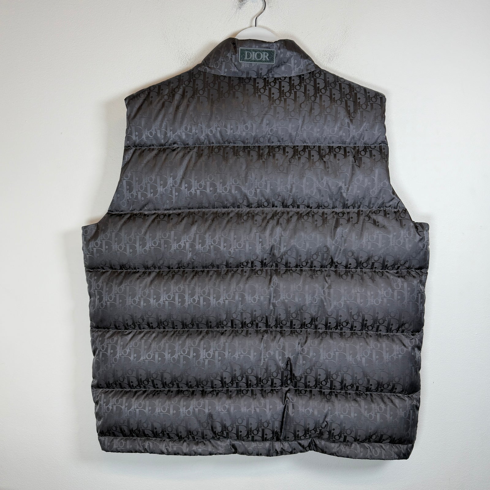 Dior Dark Grey Oblique Puffer Vest Size 56