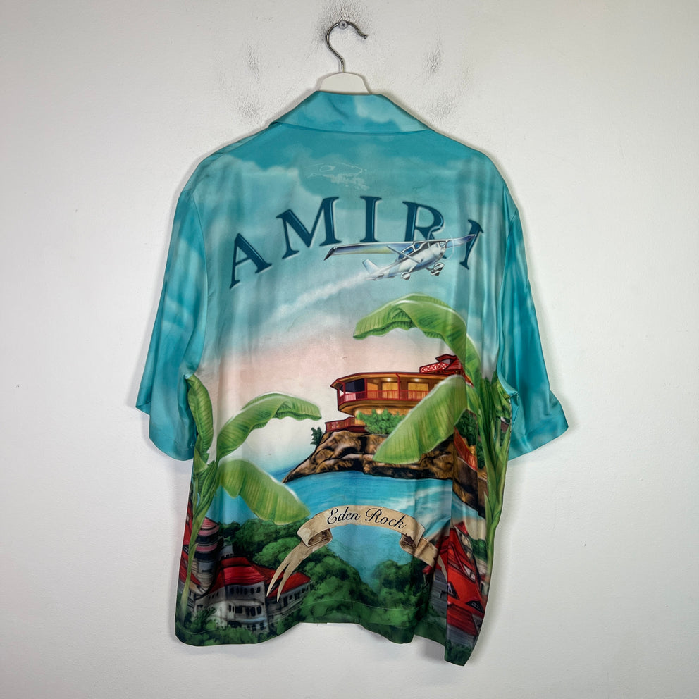 Amiri Multicolor St. Barth Silk Button Up Shirt Size XL