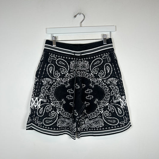 Amiri Black MA Paisley Shorts Size S
