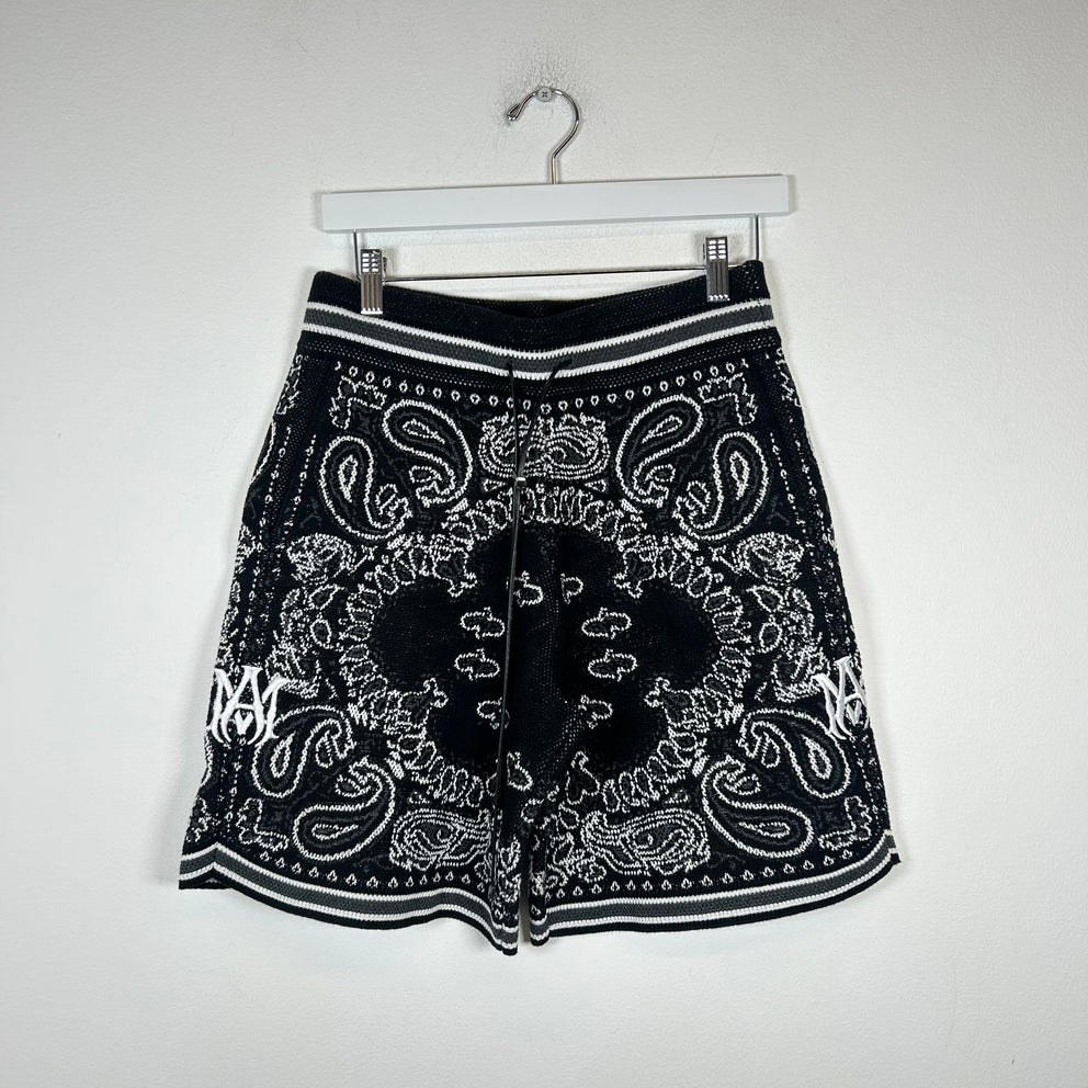 Amiri Black MA Paisley Shorts Size S