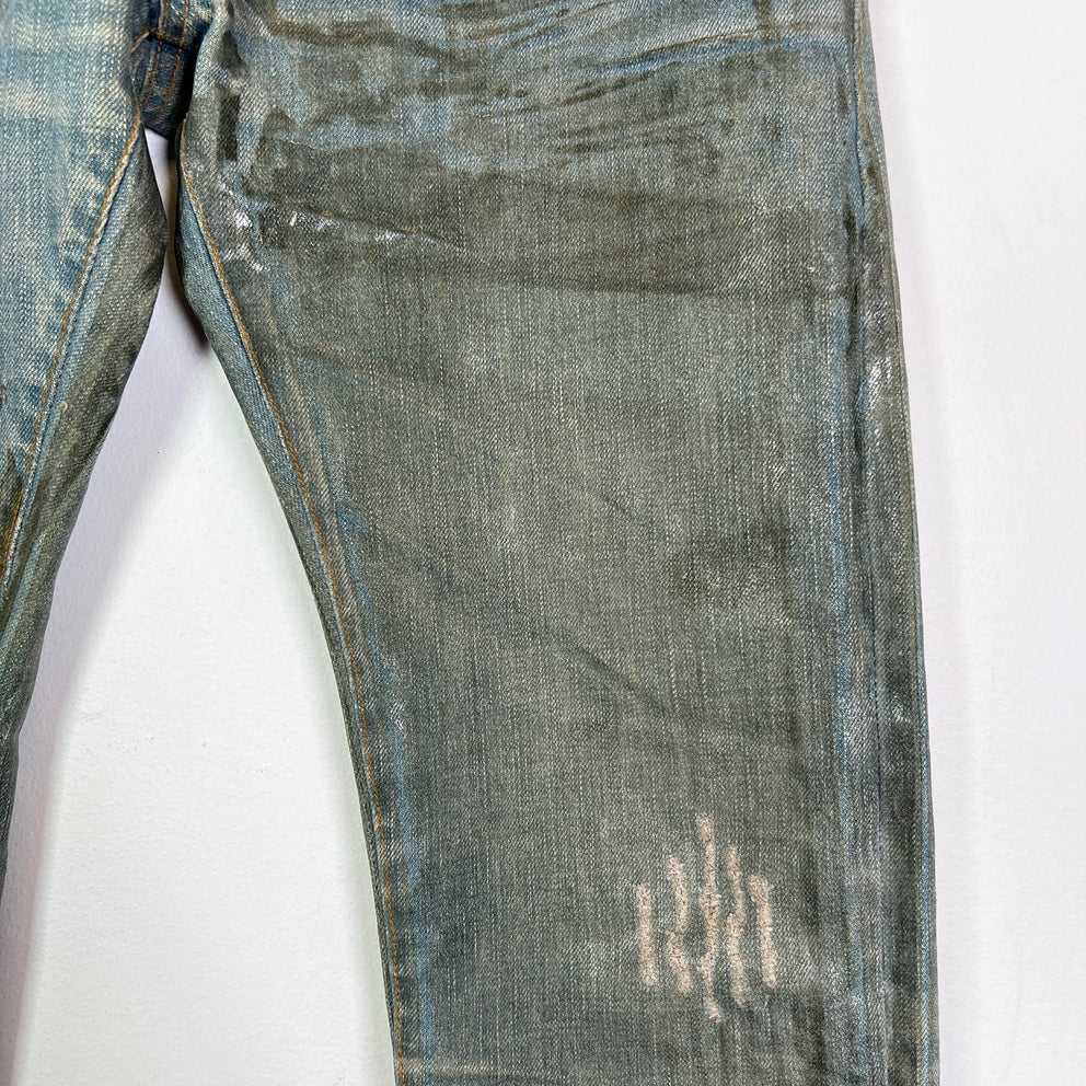Dior Homme SS04 Bleu Claire Waxed Denim Jeans