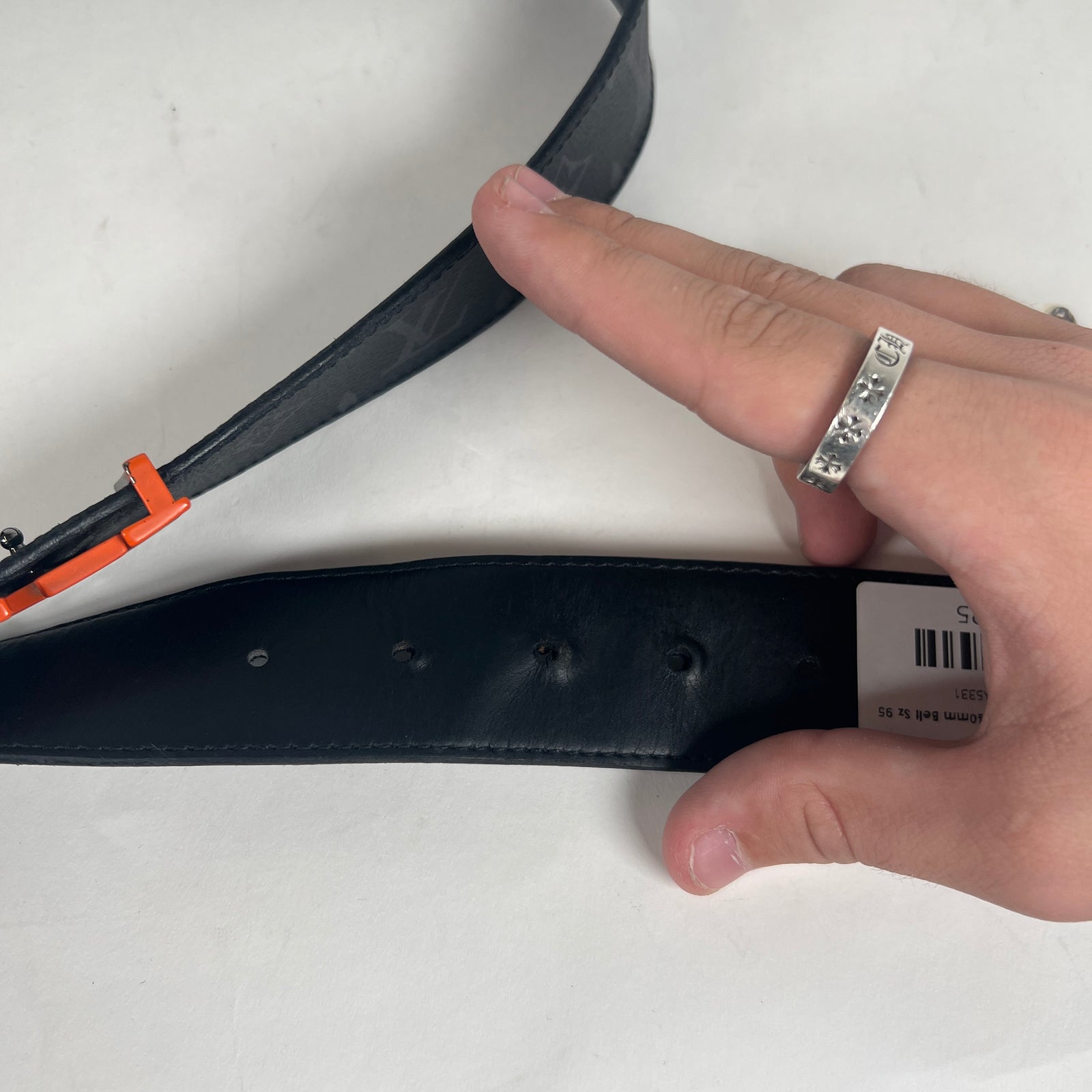 Louis Vuitton Orange Spray 40mm Belt Sz 95