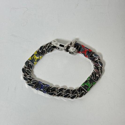 Louis Vuitton Silver Mosaic Bracelet Size 8