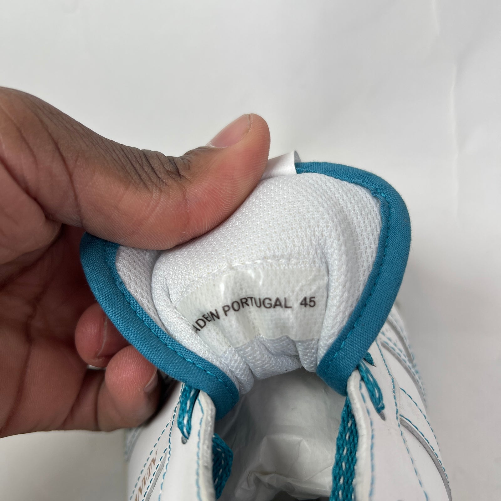 Lanvin White/Blue Clay Leather Low-Top Sneaker Size 45