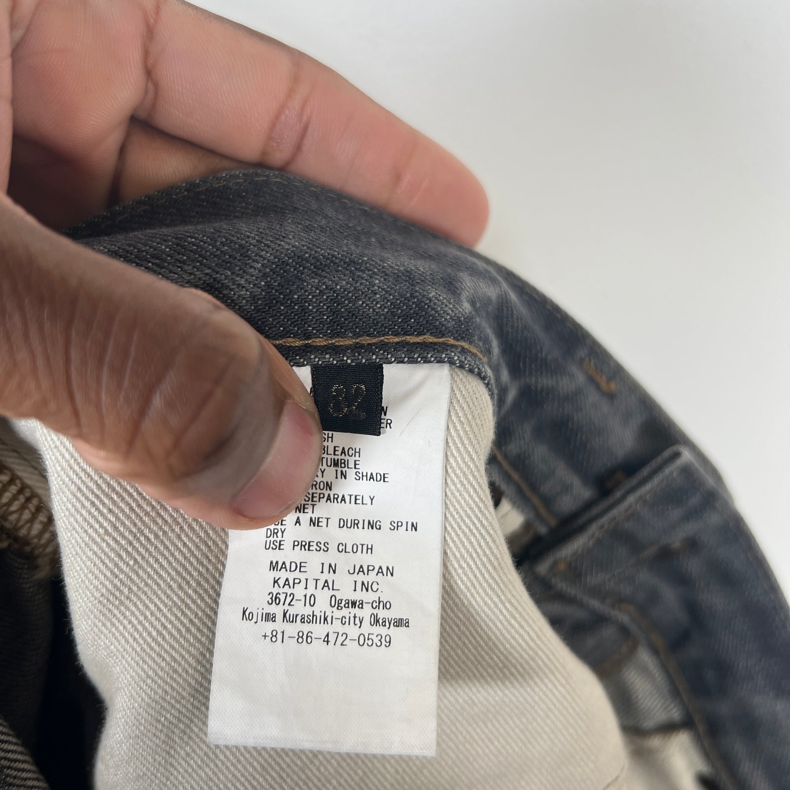 Kapital Washed Grey Bone Denim Shorts Size 32