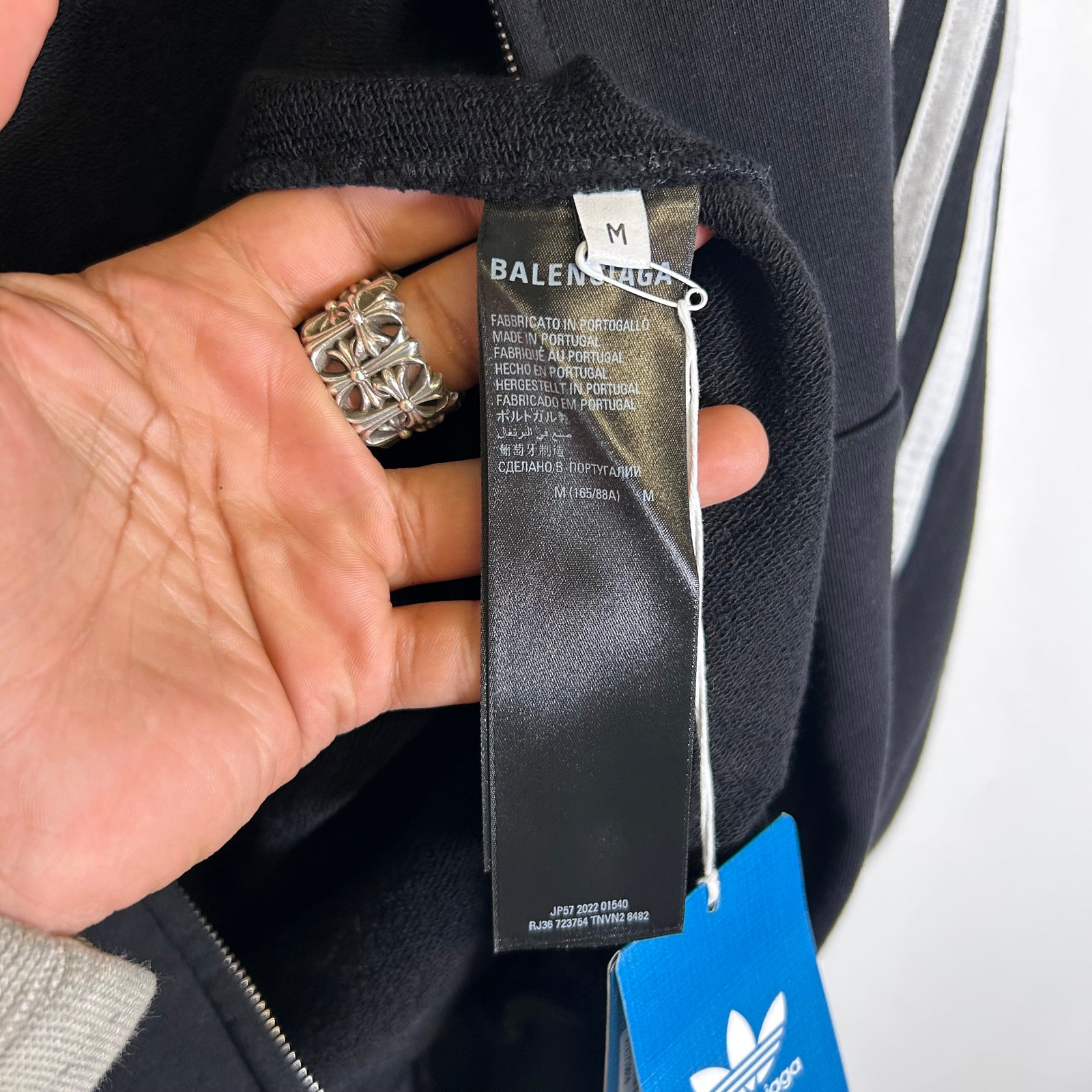 Balenciaga x Adidas SS23 Three Stripe Zip-Up Hoodie