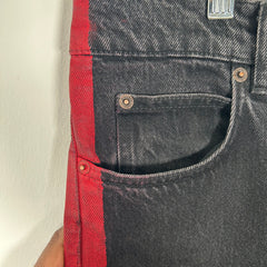 Balenciaga Red Striped Black Jeans Size 34