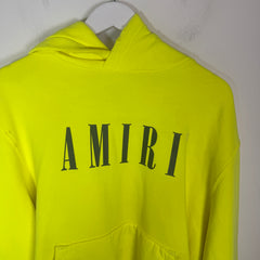 Amiri Neon Yellow Core Logo Hoodie Size M
