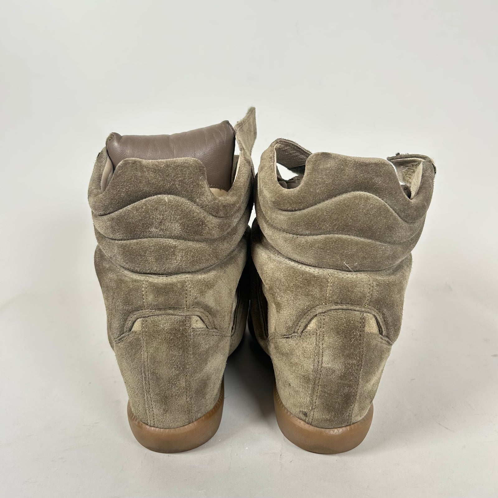 Isabel Marant Beige Leather Suede Bekket Sneaker Size 40