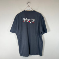Balenciaga Dark Grey Campaign Logo T-Shirt Size M