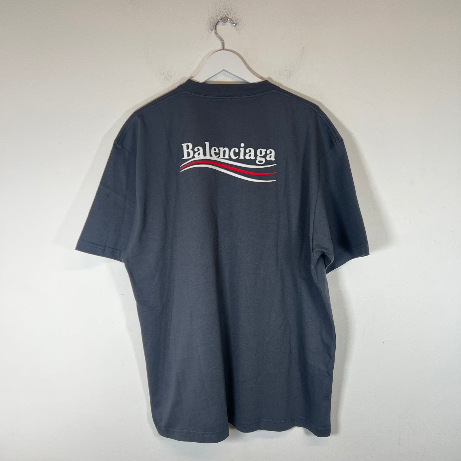 Balenciaga Dark Grey Campaign Logo T-Shirt Size M
