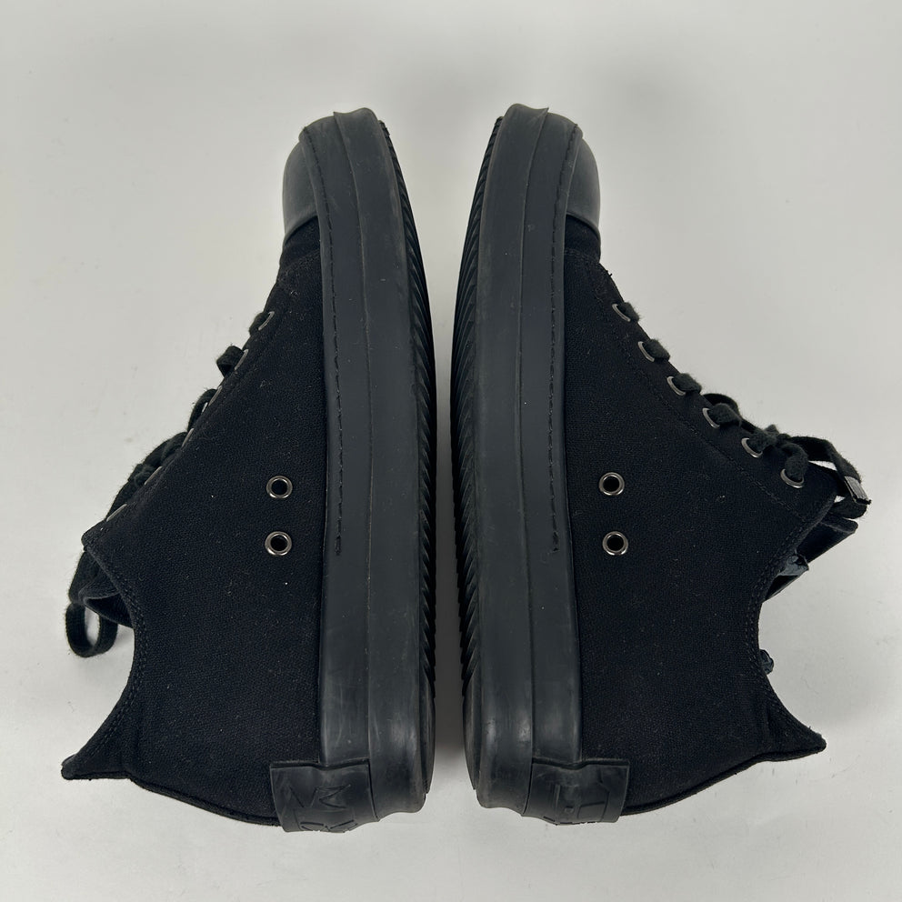 Rick Owens Triple Black Low-Top Ramones Size 7.5