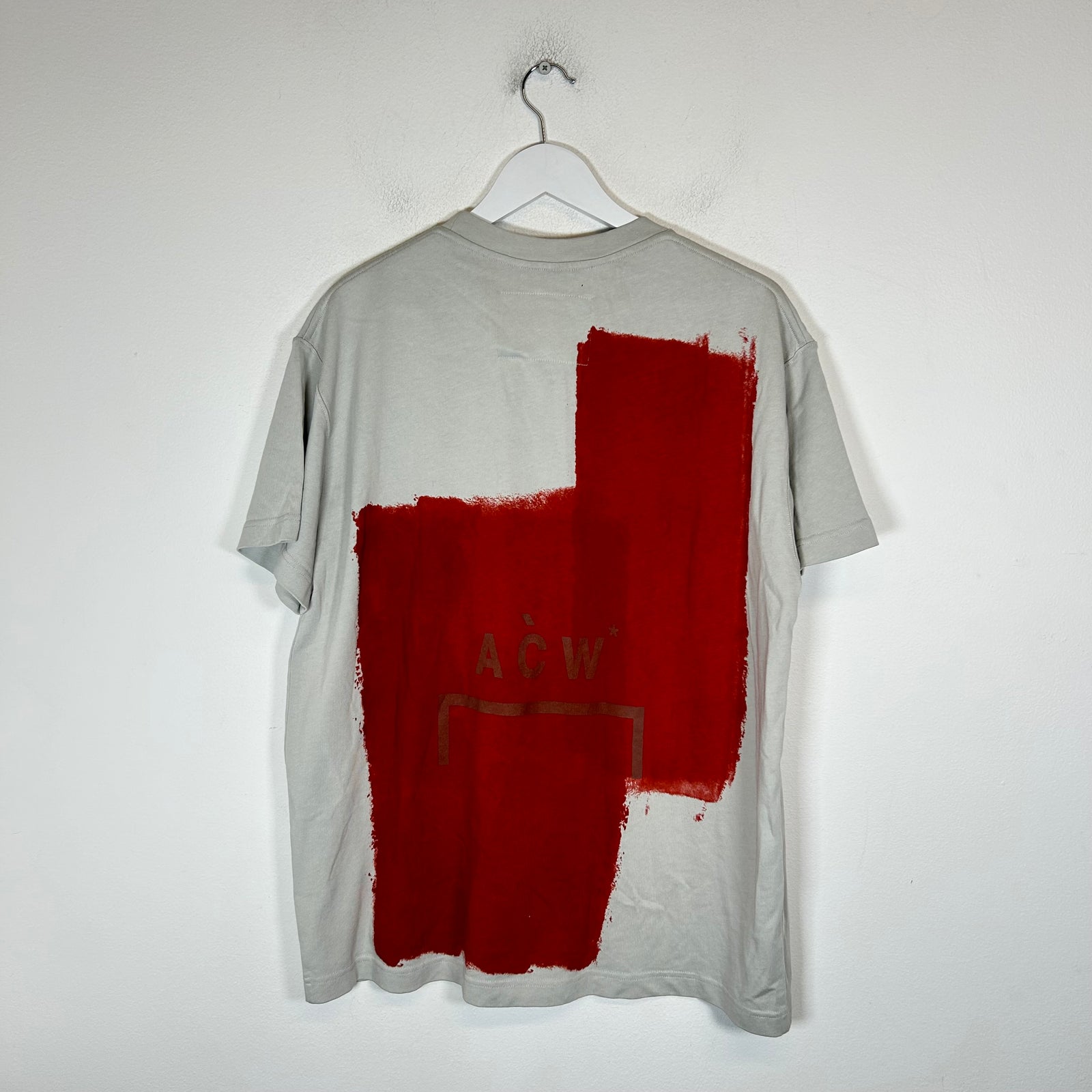 A Cold Wall Grey/Red Paint Patch T-Shirt Size S