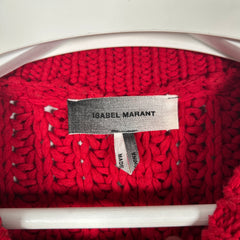 Isabel Marant Thick Cable Knit Red Sweater Size S