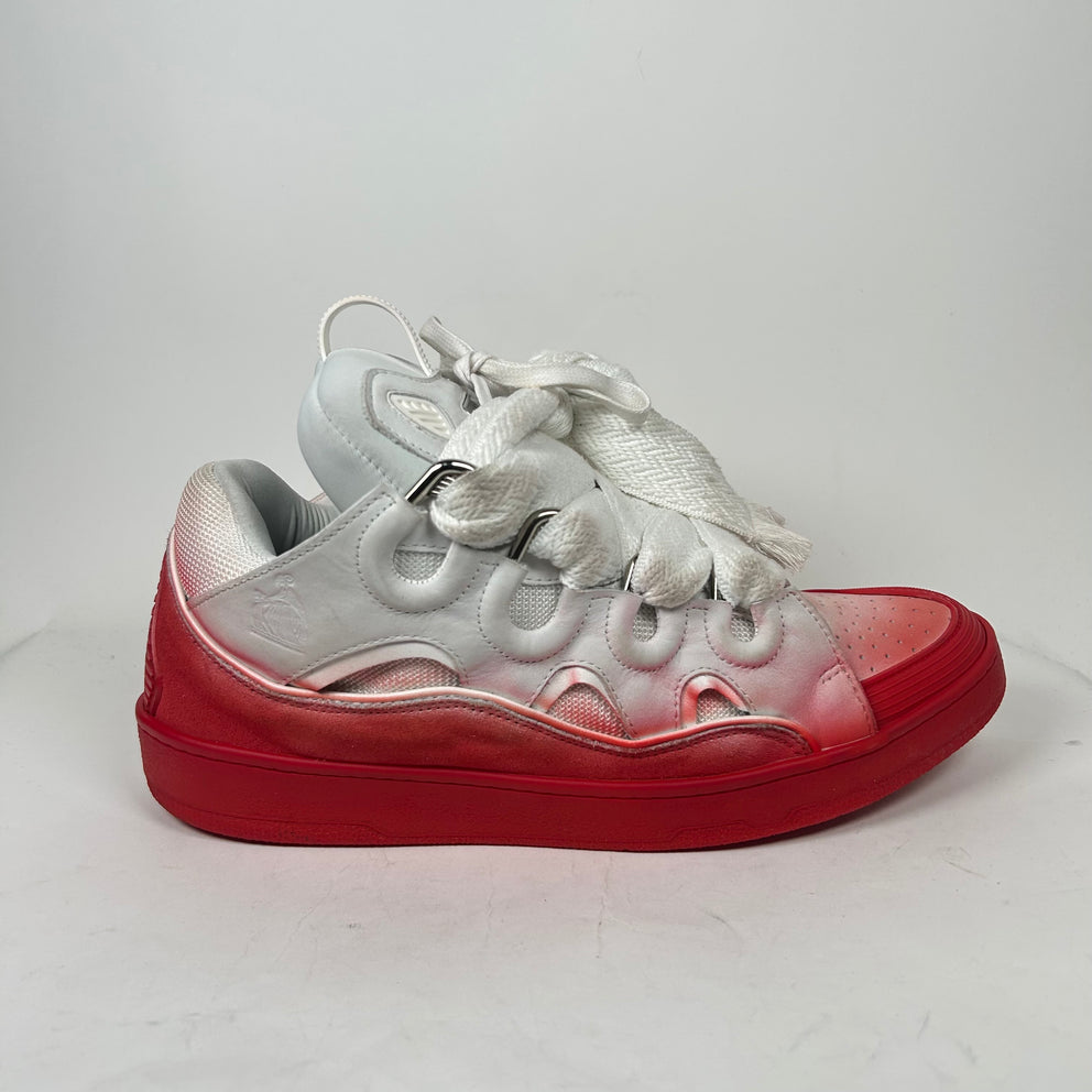 Lanvin Red/White Curb Sneaker Size 45