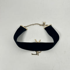 Saint Laurent Monogram Velvet Choker Necklace