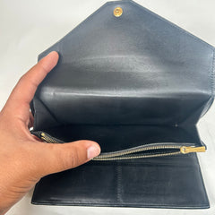 Celine Black/Green Calfskin Envelope Wallet