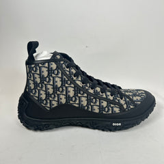 Dior B28 Beige/Black Oblique Jacquard High Top Sneaker Size 46