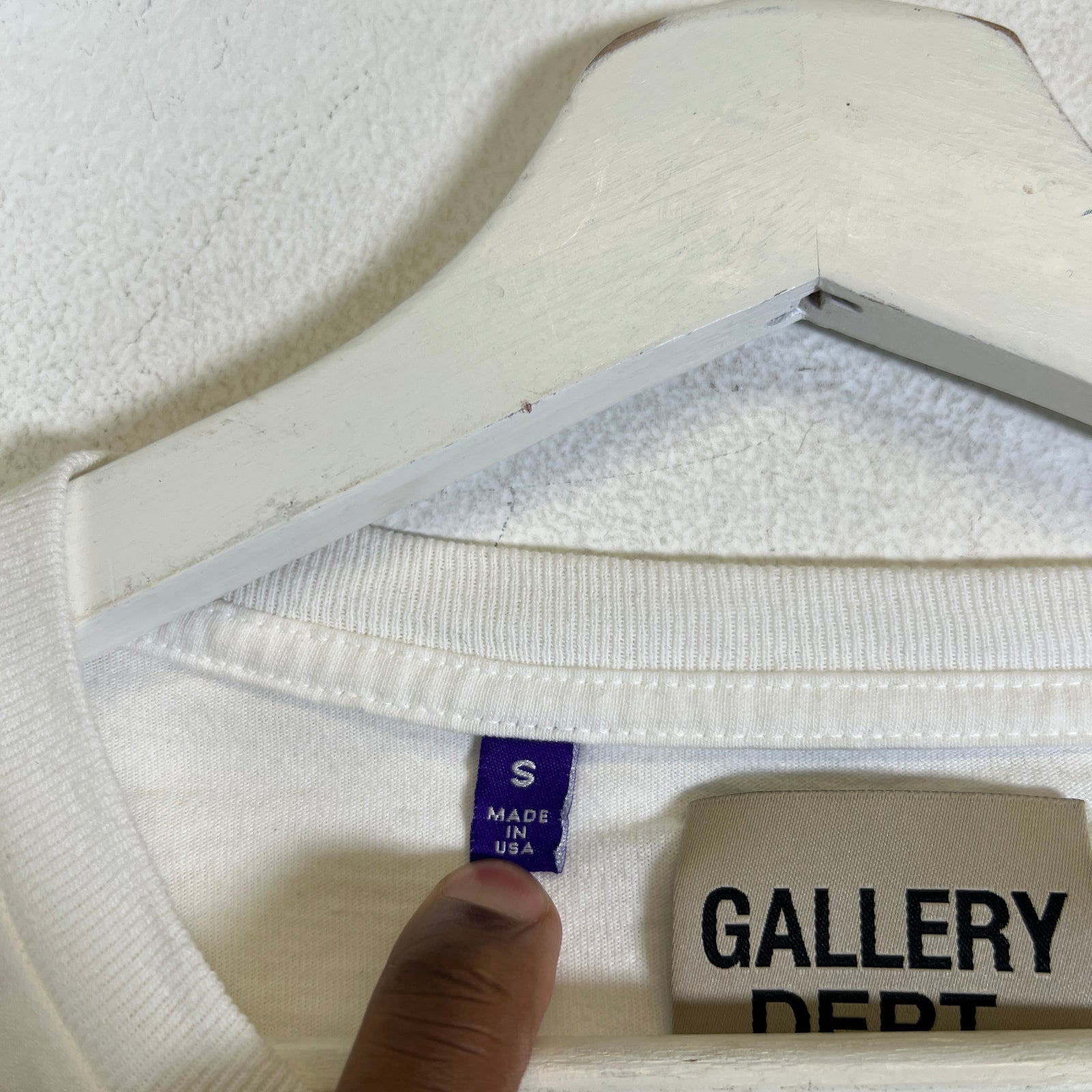 Gallery Dept White Paint Splatter Art Logo T-Shirt Size S