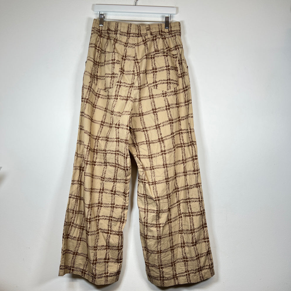 Marni x Uniqlo Beige Check Wide Fit Pants Size L