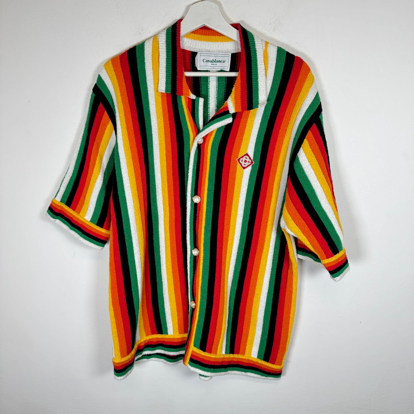 Casablanca Striped Towel Camp Shirt Size M