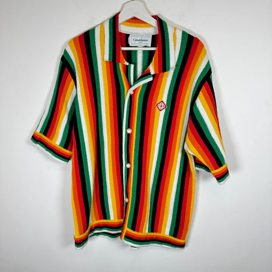 Casablanca Striped Towel Camp Shirt Size M