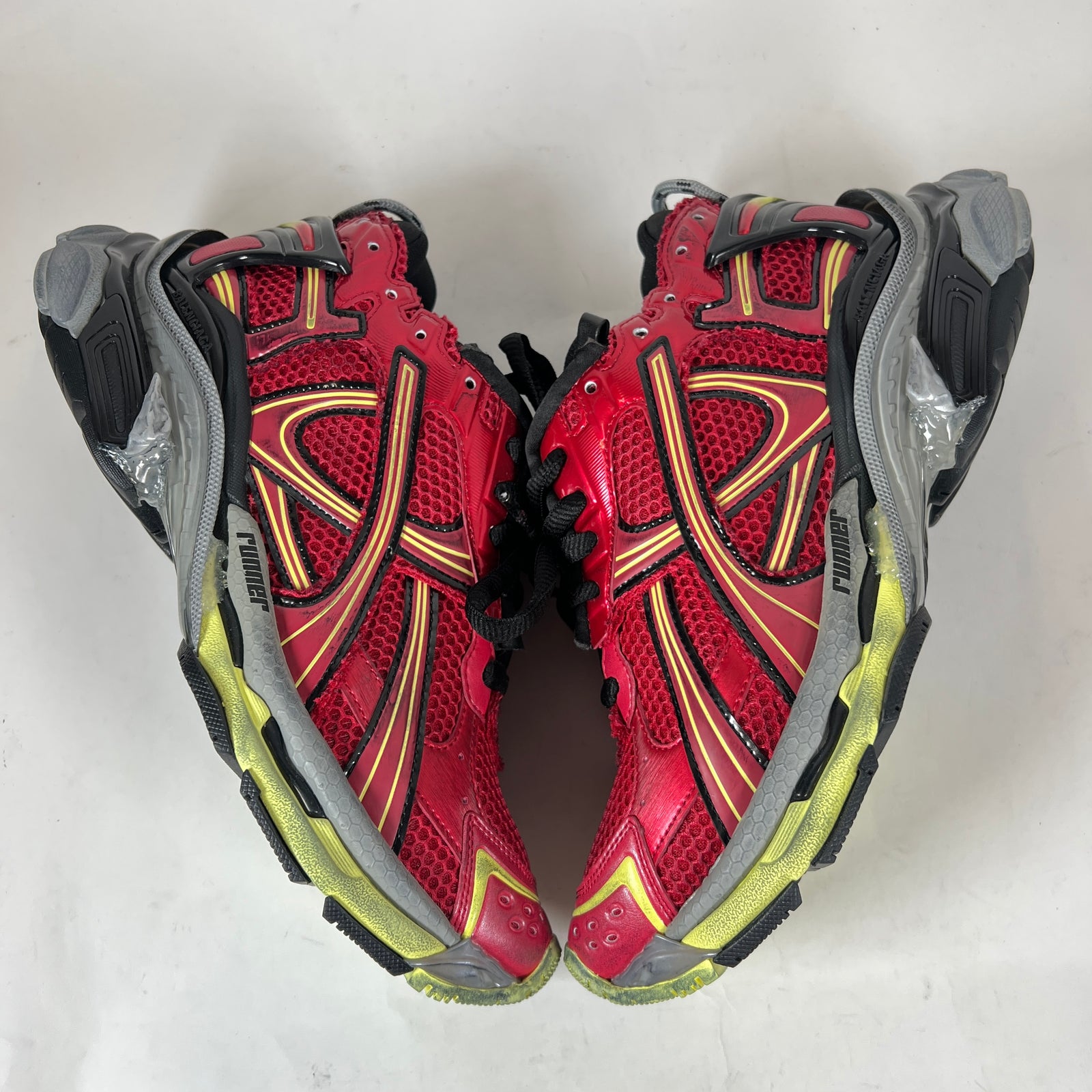 Balenciaga Red/Fluorescent Yellow Runners Size 41