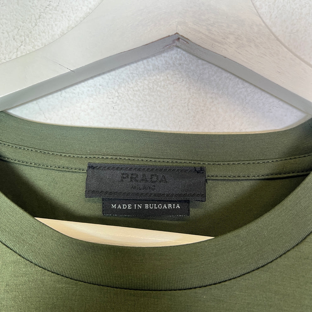 Prada Nylon Panelled Plaque T-Shirt