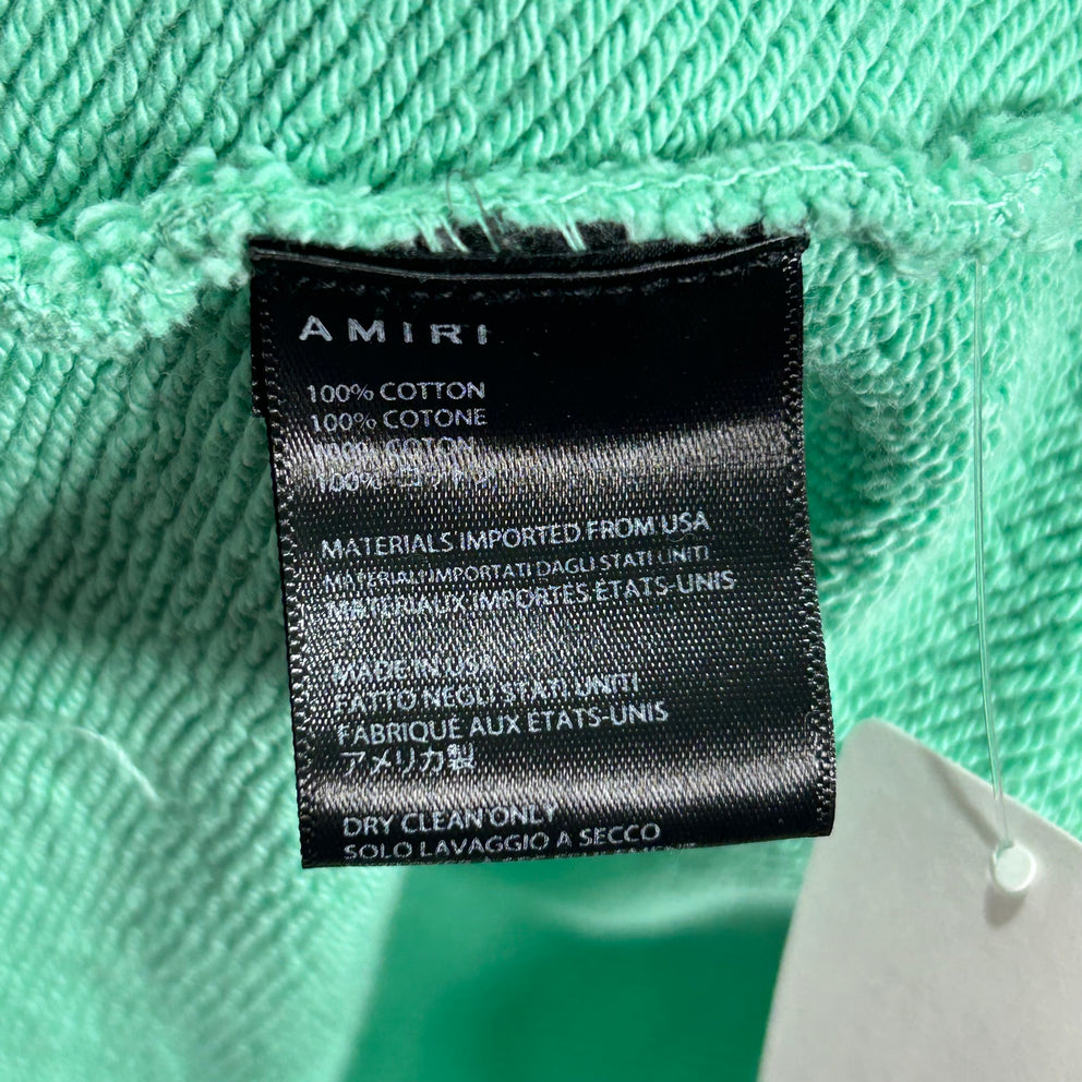Amiri Teal Logo Hoodie Size L
