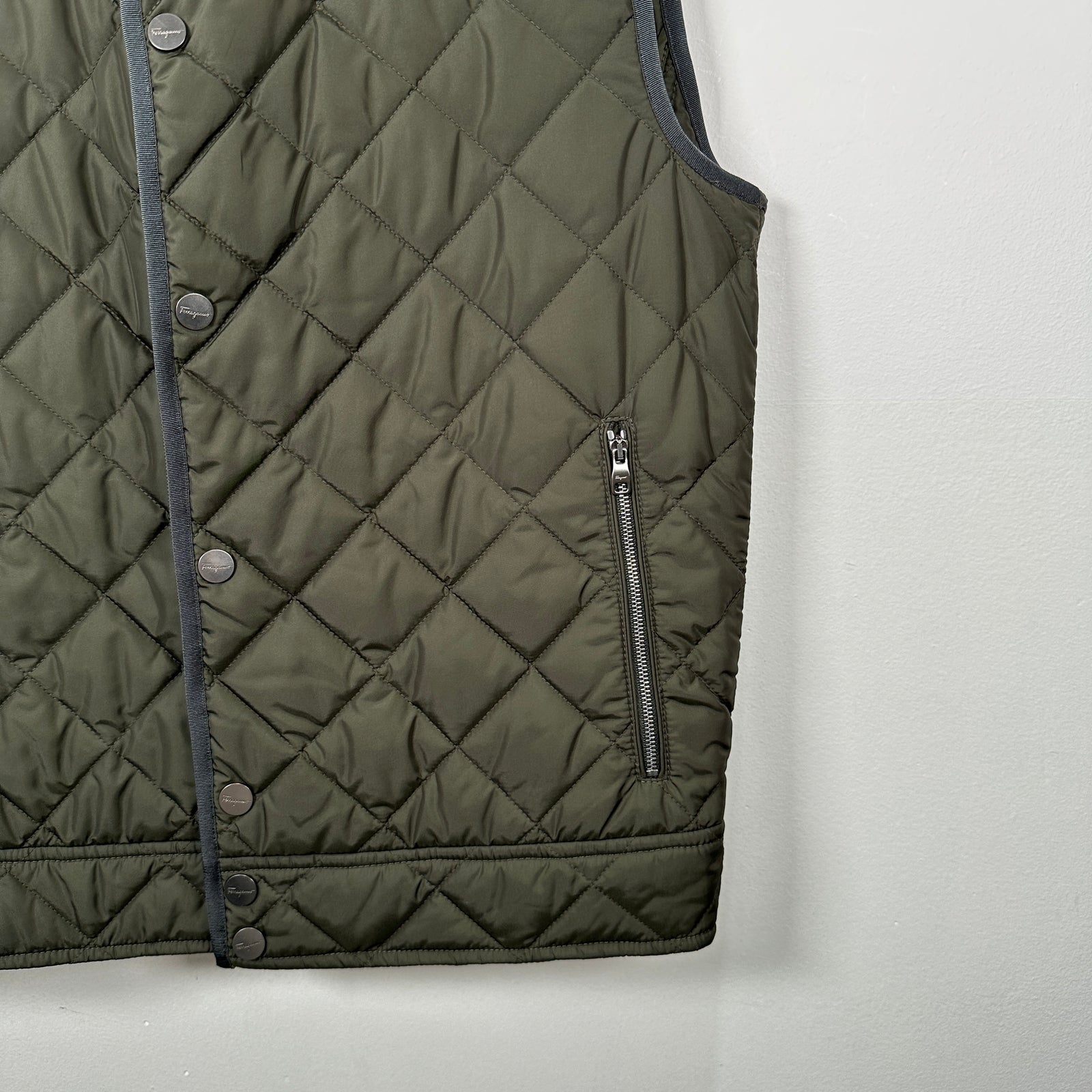 Salvatore Ferragamo Green Puffer Vest Size 48
