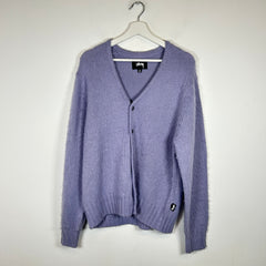 Stussy Lavender Shaggy Cardigan Size M