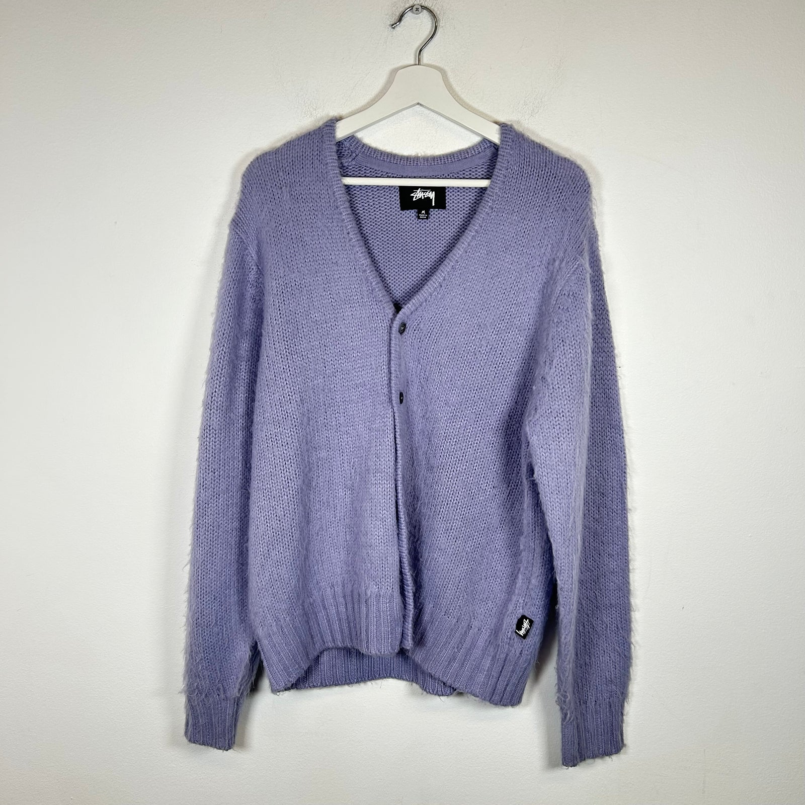 Stussy Lavender Shaggy Cardigan Size M